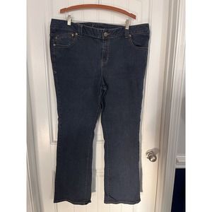 Lane Bryant Straight Leg Jeans‎ Woman Size 24 Reg Blue Dark Genius Fit